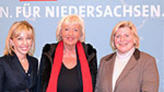 v.l.n.r.: Doris Schröder-Köpf, Renate Schmidt und Cornelia Rundt